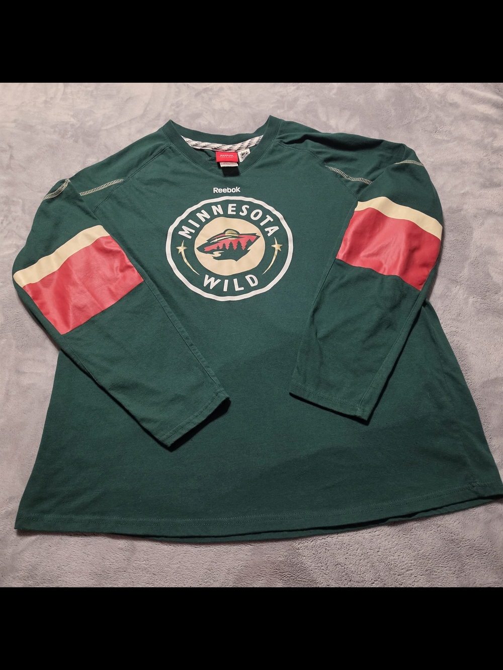 Reebok Green Minnesota Wild Long-Sleeve Logo Tee